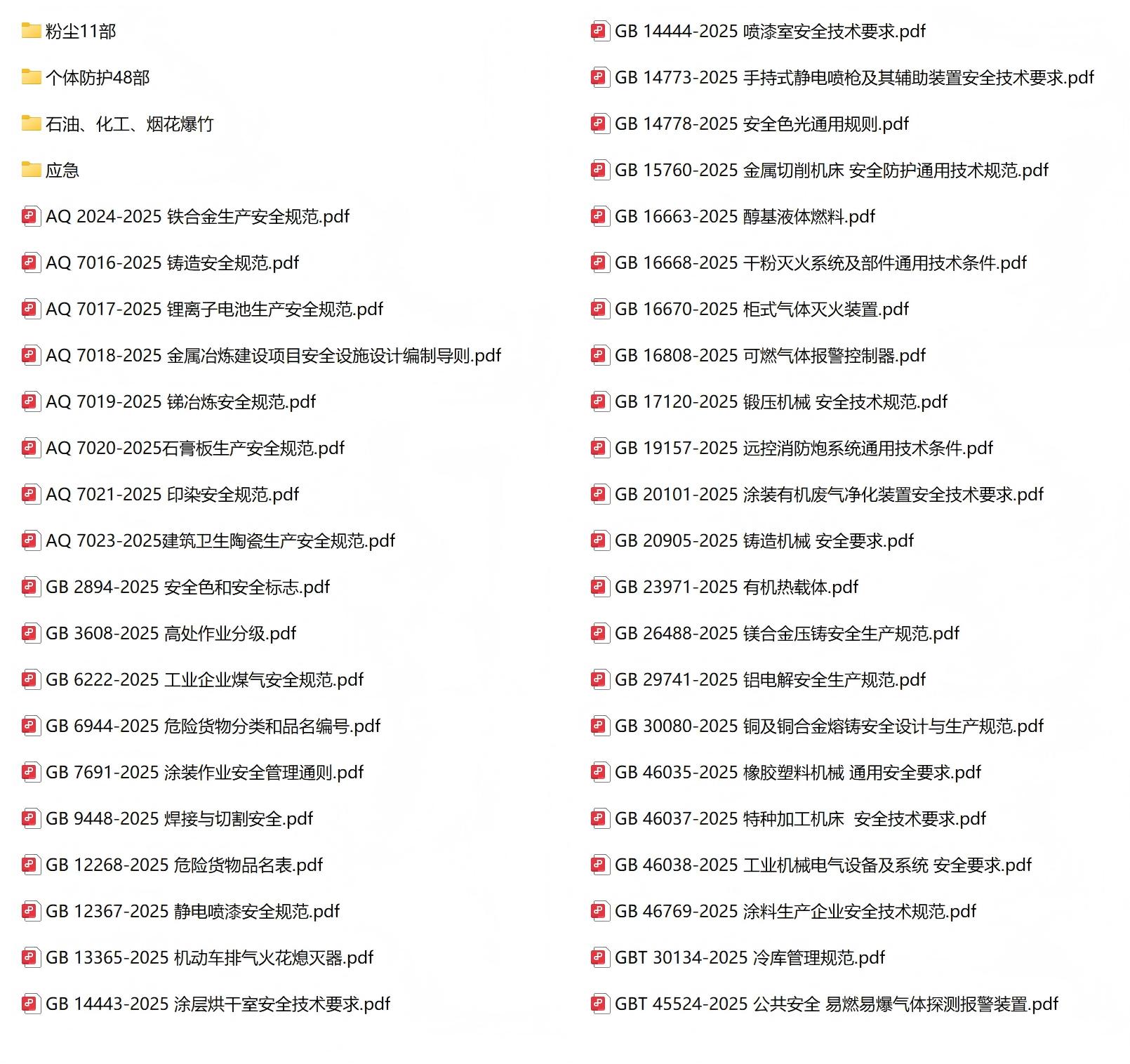 最新安全生产相关法律法规标准清单 最新安全生产相关法律法规标准清单